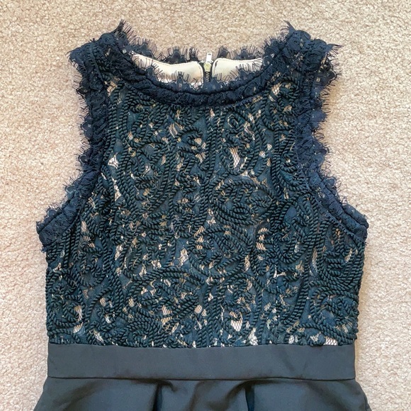 Black Eyelash Lace Skater Dress - INA - Picture 2 of 3